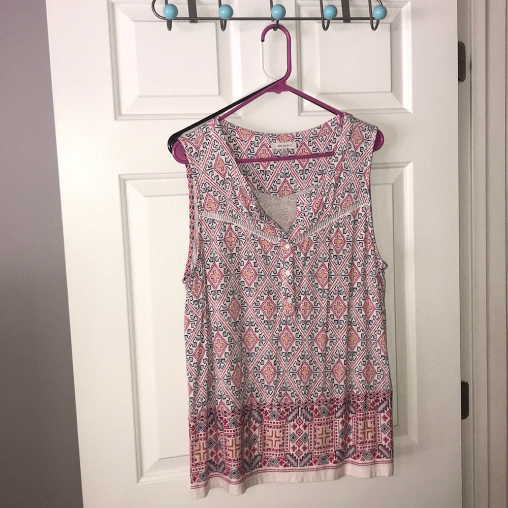 NWOT patterned stitchfix button up tank